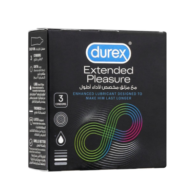 Durex Extended Pleasure Longer Lasting Condoms 3 Pcs