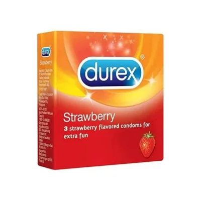 Durex Strawberry Flavored Condoms 3 Pcs