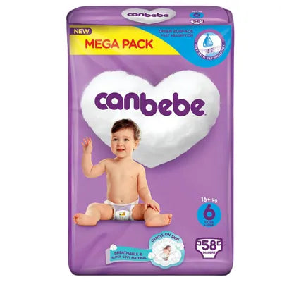 Canbebe XL Size 6 Diapers - 58Pcs