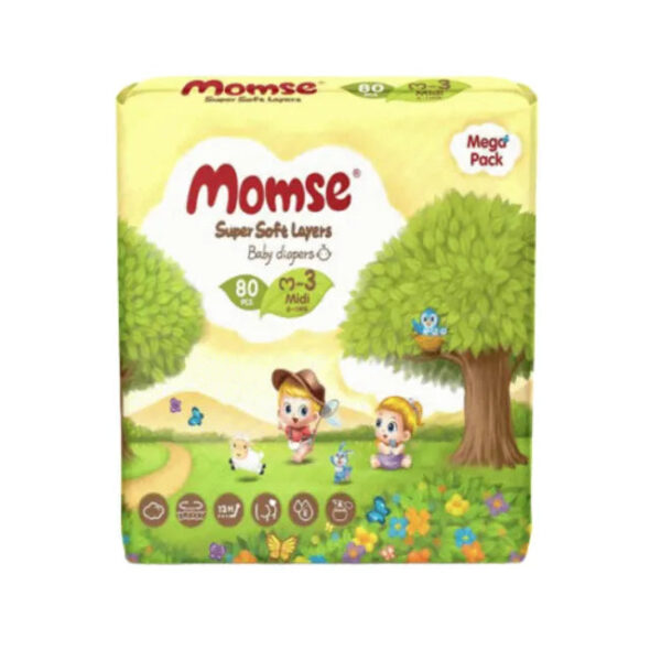 Momse Mega Midi Diapers - 80Pcs