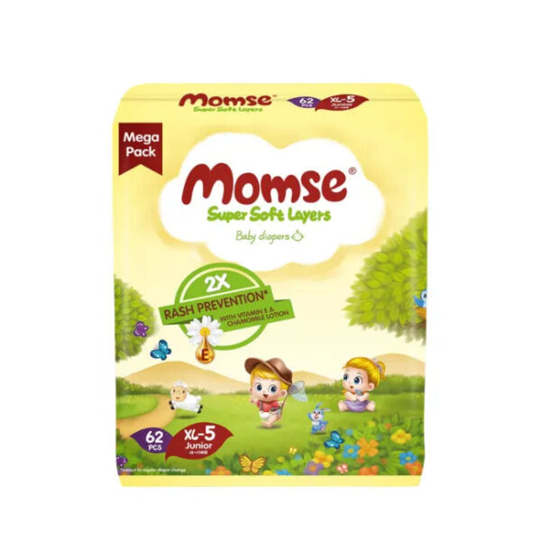 Momse Mega Xlarge Diapers - 62Pcs